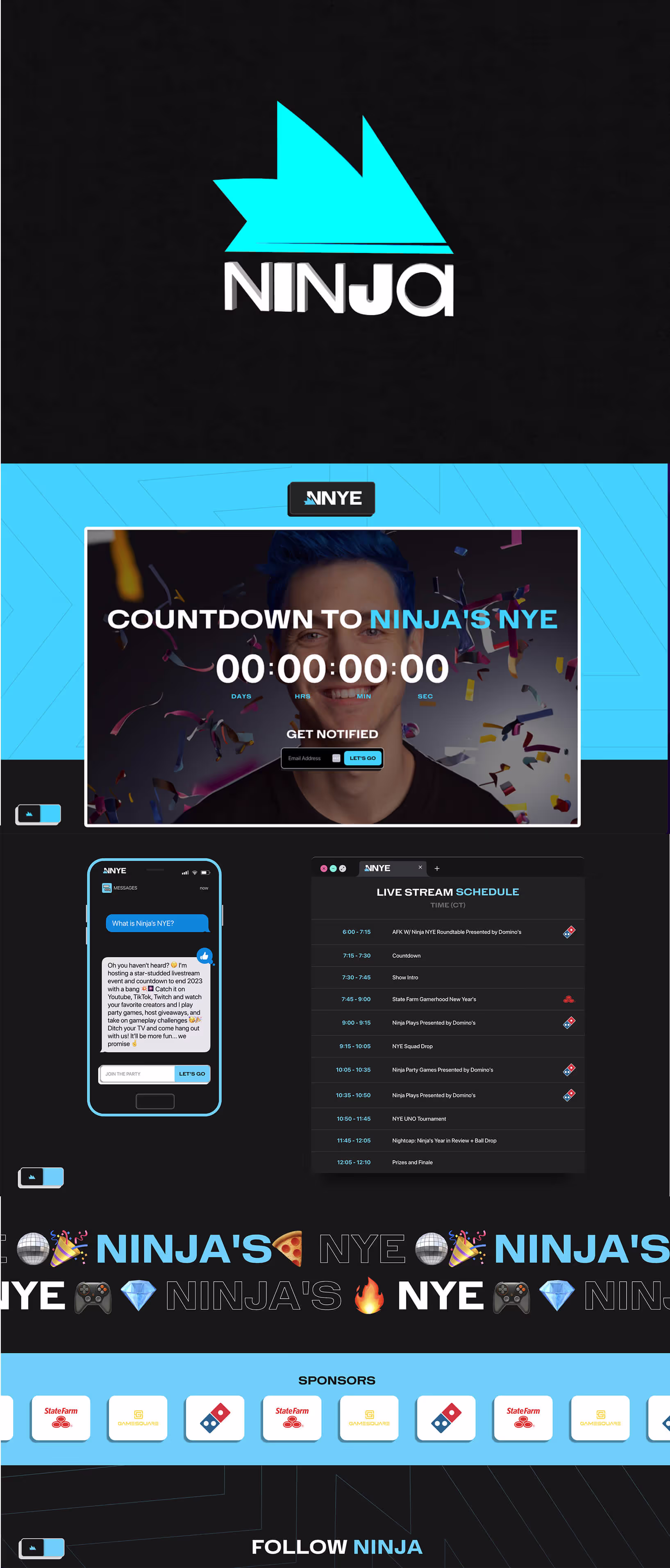 Ninja’s NYE — Ninja NYE Wireframe